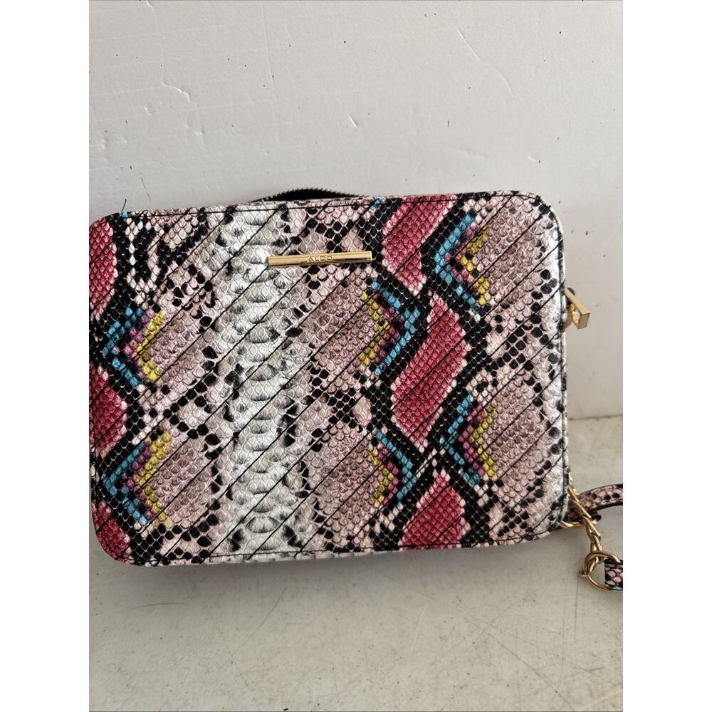 Aldo Wylamaena multi-color faux leather snake print crossbody bag